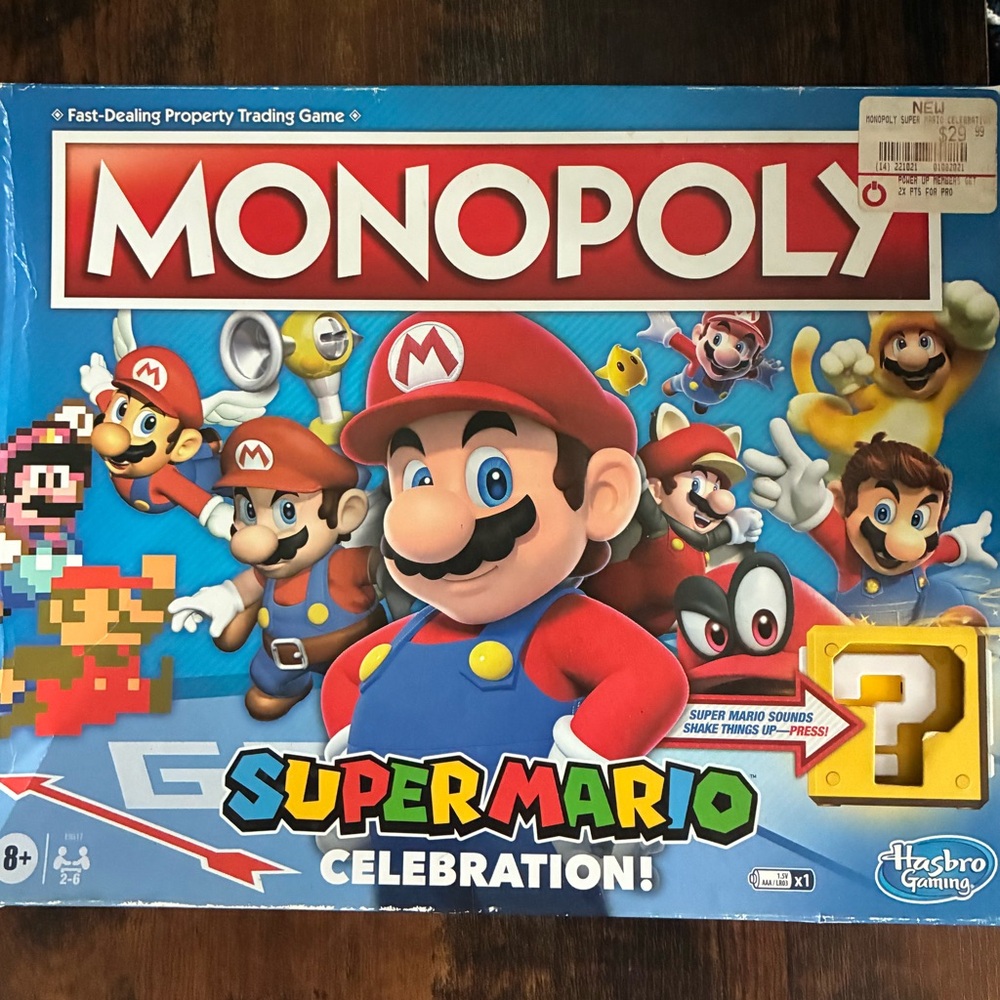 Hasbro Super Mario Monopoly Celebration Game Power Up Cube (has all pieces)